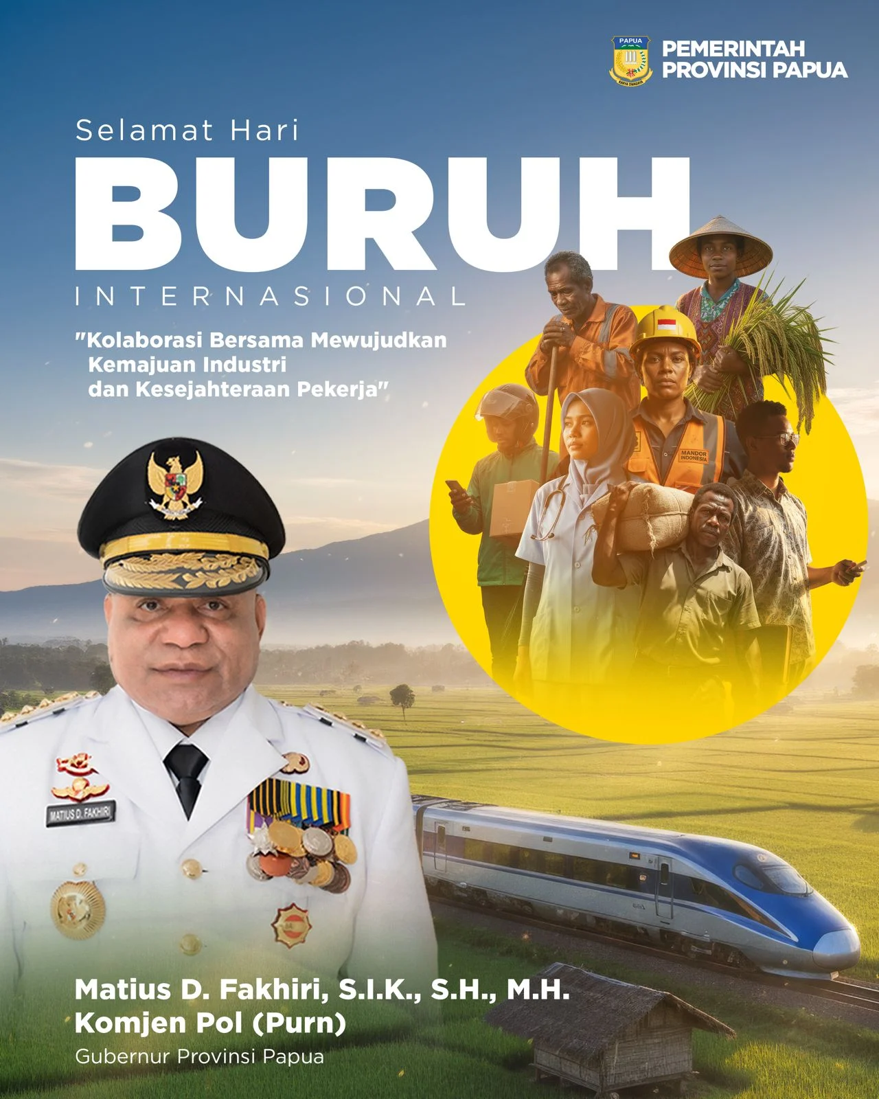 Gubernur Papua mengucapkan Hari Buruh tahun 20206